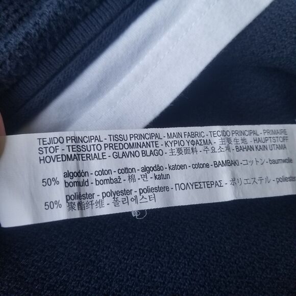 Zara Man Sweater Men's M Blue Crewneck Woven Textured Fisherman Neutral - Picture 5 of 8